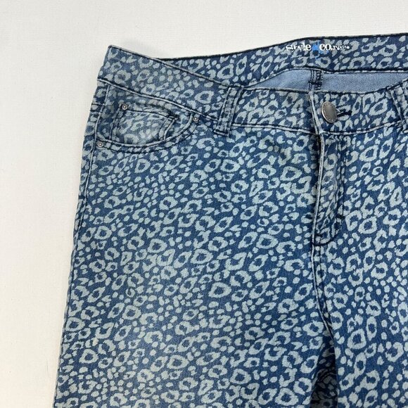 Style & Co Women’s Cheetah Print Cropped Jeans Blue/Gray Size 12 Petite - Picture 4 of 9